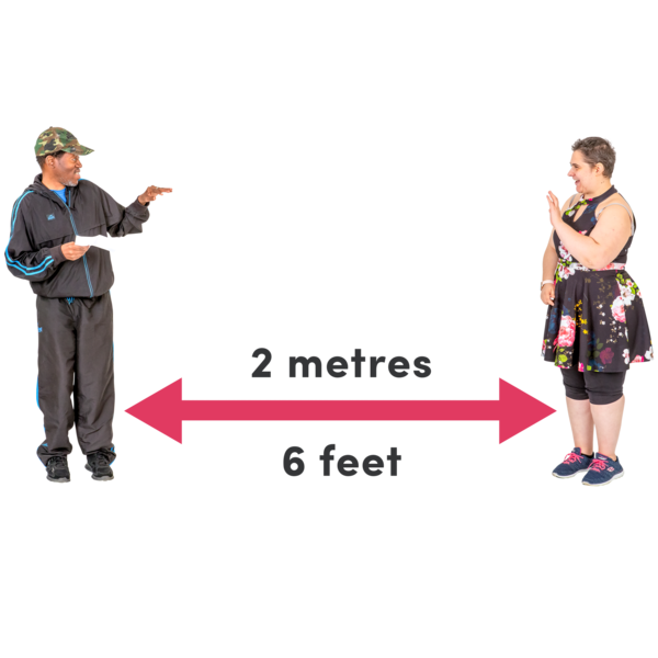 Social Distancing Two people practicing social distancing